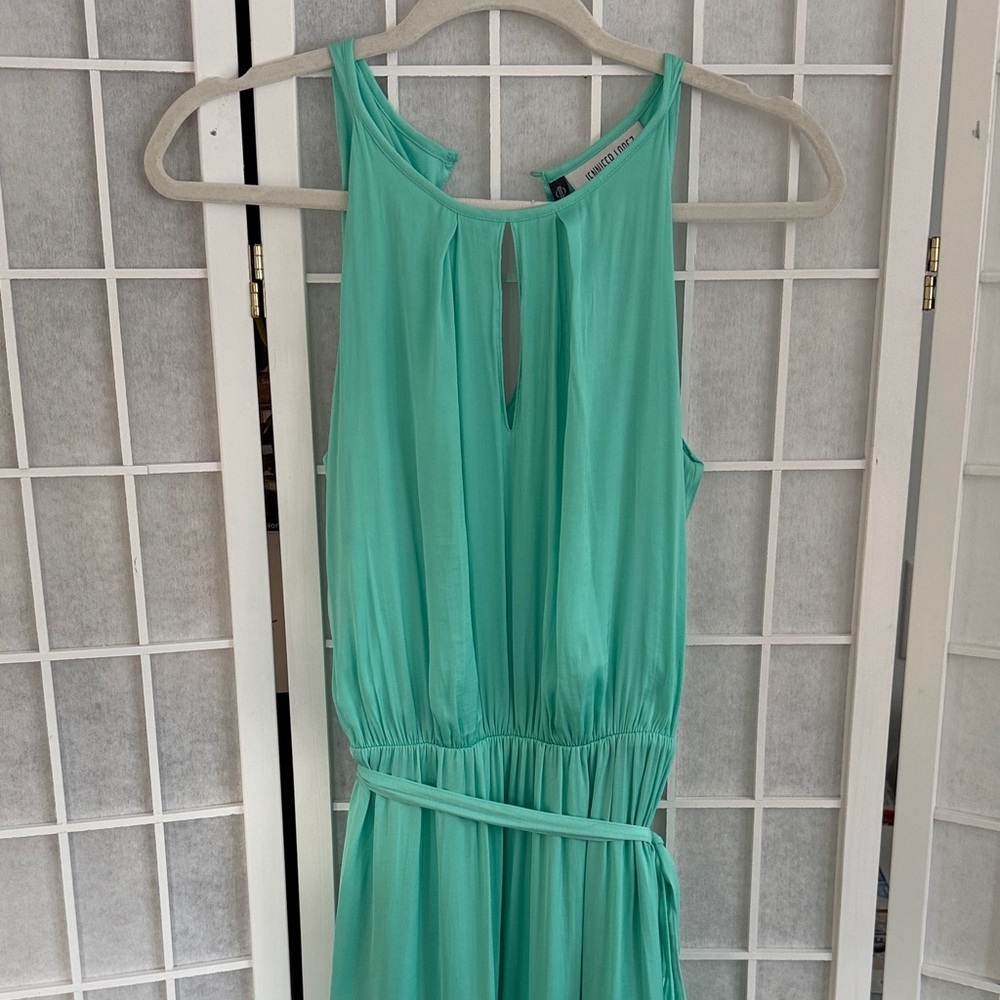 Jennifer Lopez Teal Maxi Dress Tie Waist Size medium - Picture 2 of 6